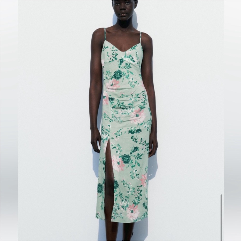Zara Woman Linen Blend Dress